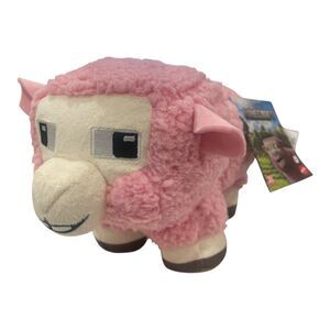 Minecraft Movie Plush Pink Sheep Fuzzy Toy Mojang Stuffed NEW 2024